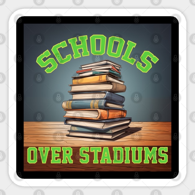 Schools Over Stadiums Stop Athletics Relocation to Las Vegas Sticker by Dysfunctional Tee Shop